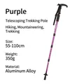 Lila ausziehbarer T-Griff Wanderstock aus leichtem und langlebigem Aluminium - 51-110cm / Lila