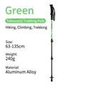 Bâton de marche télescopique en aluminium vert pour la randonnée, longueur 63-135 cm - 65-135cm / Verrou Externe Vert 7075