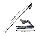 Bastón de senderismo plegable de aleación de aluminio con altura ajustable 115-135cm outdoor - Negro