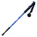 Bastoncino da trekking telescopico ultraleggero in carbonio 3K blu per escursioni esperte - 65-135cm / Blocco Interno Blu 3 Sezioni Impugnatura Diritta
