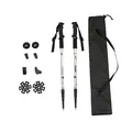 Set di 2 bastoncini da trekking regolabili in lega di alluminio con custodia e punte - Set da 2 Pezzi (Con Borsa e Punte) / Argento