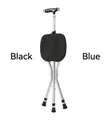 Silla bastón plegable de aleación de aluminio con mango y asiento negro cómodo - Mango en T / Negro Con Luz LED