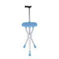 Bastón asiento plegable azul ligero con base de trípode de aleación de aluminio 3 pies - Mango en T / Azul Sin Luz