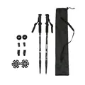 Set di 2 bastoncini da trekking regolabili in alluminio con borsa e accessori - Set da 2 Pezzi (Con Borsa e Punte) / Nero