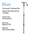 Bastone da trekking telescopico blu in lega di alluminio con impugnatura ergonomica a T - Impugnatura a T in Sughero / 65-135cm / Blu