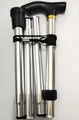 Foldable silver aluminum alloy trekking pole with black T-handle for seniors - Silver