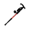 Bastón de senderismo ajustable de aleación de aluminio rojo con mango en T ergonómico - Mango en T de 4 secciones (Mango en T de 4 secciones) / Rojo