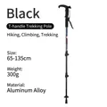 Bastón de senderismo telescópico de aleación de aluminio con mango en T negro para montaña - Mango en T / Negro