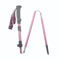 Bastone da trekking pieghevole rosa leggero per escursioni con impugnatura - Rosa Acceso (Lega di Alluminio 7075)