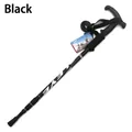 Black telescopic trekking pole with T-handle and shock absorption - T-Handle / Black
