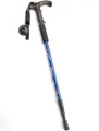 Blue Cleye aluminum alloy 3-section telescopic trekking pole with ergonomic T-handle - T-Handle Blue