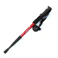 Bâton de randonnée télescopique professionnel ultra-léger en fibre de carbone 3K rouge - 55-110cm / Verrou Interne Rouge 4-Sections