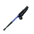 Bâton de marche professionnel en fibre de carbone 3K bleu avec système anti-choc - 55-110cm / Verrou Interne Bleu 4-Sections