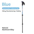 Bâton de randonnée télescopique en alliage d'aluminium bleu pour l'alpinisme. - 65-135cm / Verrou Externe Bleu Poignée EVA