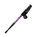 Bâton de marche télescopique léger en carbone 3K violet pour randonnée professionnelle - 55-110cm / Verrou Interne Violet 4-Sections