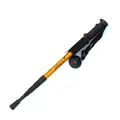 Bâton de marche en carbone 3K orange ultraléger avec système anti-choc et dragonne - 55-110cm / Verrou Interne Or 4-Sections
