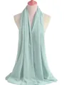 Elegant mint green plus size ethnic women's long dress fabric draped on a mannequin - One Size / Hair Scarf / Light Blue Hijab