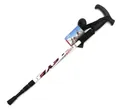 Lightweight telescopic trekking pole in white with ergonomic T-handle - T-Handle / White