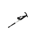 Bastón de trekking CLEYE ajustable de aleación de aluminio con mango ergonómico en T negro - Mango en T de 4 secciones (Mango en T de 4 secciones) / Plateado