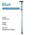 Blauer faltbarer Wanderstock aus Aluminium mit verstellbarer Höhe 84-93cm - 4-Sektionen Klappstock / Blau
