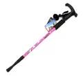 Lightweight pink telescopic trekking pole with ergonomic T-handle and shock absorption - T-Handle / Pink
