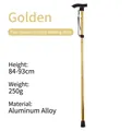 Höhenverstellbarer goldener faltbarer Gehstock aus Aluminiumlegierung für Senioren - 4-Sektionen Klappstock / Gold