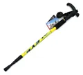 Yellow adjustable lightweight trekking pole with ergonomic T-handle and anti-shock system - T-Handle / Yellow