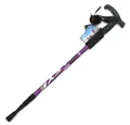 Purple CLEYE telescopic trekking pole with shock absorption for hiking and walking - T-Handle / Purple