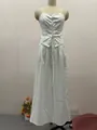 Weißes zweiteiliges Set mit Camisole-Oberteil zum Schnüren und lässiger weitbeiniger Hose - XS / Oberteil Und Unterteil / Weiß