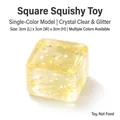Golden glitter ice cube squishy toy 3cm square stress reliever - Aurora Maltose Ice Cube / 3cm / Yellow
