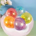 Balles anti-stress pailletées colorées pour le soulagement de l'anxiété et le jeu - 1 Pièce / (6cm) Rose Aurora Balle Anti-stress au Maltose