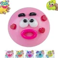 Balle anti-stress spongieuse rose amusante avec changement de visage de chien pour le jeu - Changement de Visage de Chien (T33) / Rose
