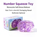 Soft purple number 67 squishy stress relief toy made of TPR material with retail box - Box Packaging / Purple