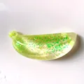Jouet anti-stress en forme de fruit rempli de paillettes vertes pour la détente - Forme de Banane / Vert Aurora Maltose
