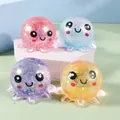 Jouets anti-stress poulpe à paillettes colorées pour la détente et le jeu sensoriel - Forme de Poulpe / Bleu Aurora Maltose