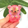 Jouet squishy en forme d'ours rose avec paillettes colorées, version anti-stress - Forme d'ours (Aurora Maltose) / 1 Pièce / Rose