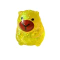 Jouet de stress squishy jaune pailleté avec visage d'animal et rebond lent texture - Forme de Capybara (Aurora Maltose) / 1 Pièce / Jaune