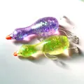 Jouet sensoriel en forme de canard pailleté à rebond lent, couleurs violet et vert - Canard / Violet