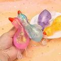 Colorful aurora sequin glitter duck squeeze toy in pink for creative stress relief - Pectin Style Duck