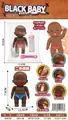Realistisches schwarzes Babypuppen-Set mit Trinkflaschen-Zubehör für Kinder zum Spielen - Fütterungs-Set Stil / Schwarz
