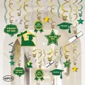 Kit de 42 suspensions en spirale pour remise de diplôme en vert et or fête - Collection de 42 Pièces / Vert