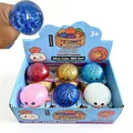 Rainbow mystery glitter dumpling squishy fidget toy set sugar edition - Blind Box Water Beads Glitter Expression Bun With Steamer / 1 Piece