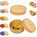 Set di giocattoli antistress baozi colorati con mini cestini a vapore per il relax totale - 8.5cm Size / Oro