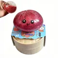 Roter Glitzer Squishy Knödel Spielzeug in einem Miniatur Dampfgarer Behälter Set - Glitzer Gel Ausdruck Brötchen Rot Mit Dämpfer / 1 Stück
