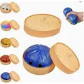 Set di giocattoli squishy baozi colorati con mini vaporiere per alleviare lo stress - 8.5cm Size / Blu