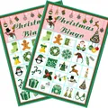 Tarjetas festivas de juego de Bingo navideño con iconos coloridos para la fiesta - 24人玩 / Verde