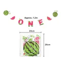 Detailed dimensions and packaging of watermelon ONE banner for birthday decorations - Summer Watermelon Banner / Colorful