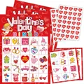 Complete Valentine's Day Bingo game set for 24 players including cards and heart stickers - 24人玩