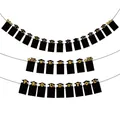 Elegante zwarte en gouden afstudeerbanner met fotolijsten voor feestdecoraties 2026 - Zwart