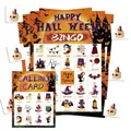 Halloween party bingo game card set with 24 player cards and festive horror icons - 24-Player Set / Orange